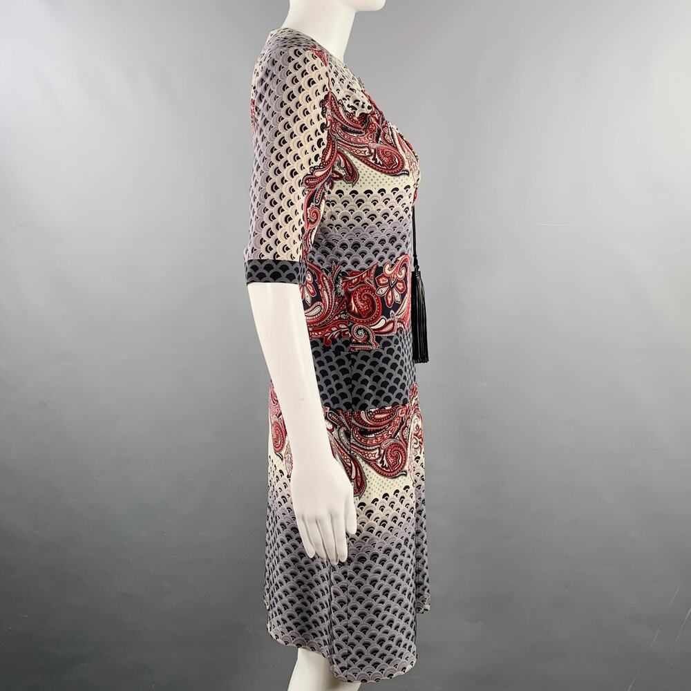 GUCCI Size 4 Multi Color Silk Chinoiserie Pleated Dress - Picture 4 of 8